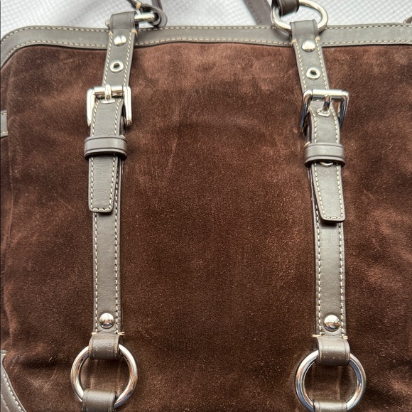 Coach - No. F12834 - Brown Leather & Suede Tote Bag - Picture 9 of 15